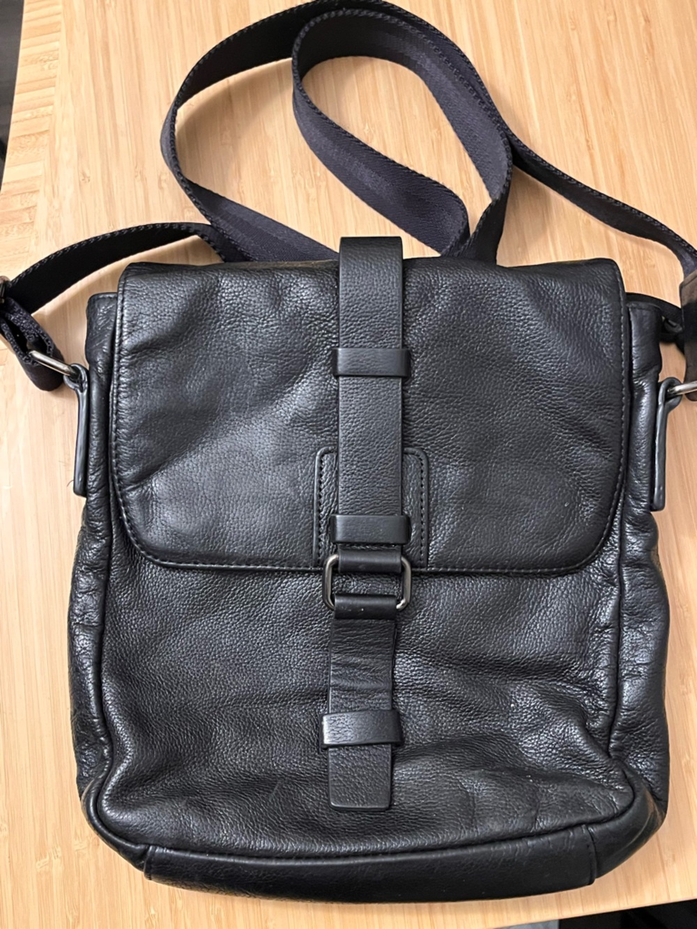 Danier Black Leather Crossbody messenger Bag